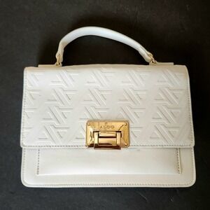ALDO Top Handle Hand Purse White No Long Strap Small Pen Mark see pictures